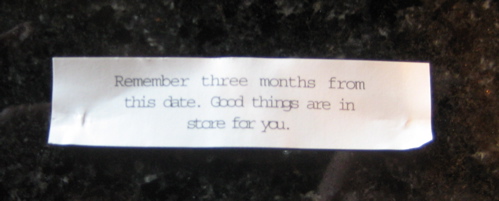 Carter's fortune cookie message